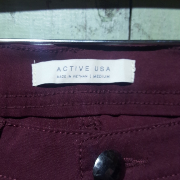 Burgundy jeggings by active USA - Picture 2 of 6
